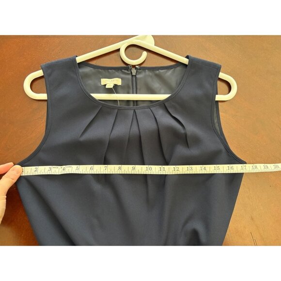 Talbots NWT Navy + White Striped Sleeveless Dress with Pleated Skirt Size 4 - Picture 10 of 13